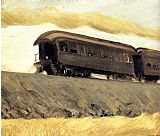 Edward Hopper Railroad Train painting